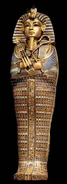 Сосуд из канопы в форме саркофага. Гробница Тутанхамона.