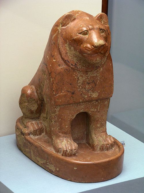 Керамический лев. Эшмоловский музей.
