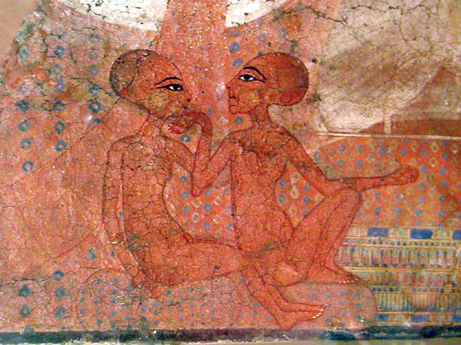 Настенная роспись "Царские дочери фараона Эхнатона". Эшмоловский музей.