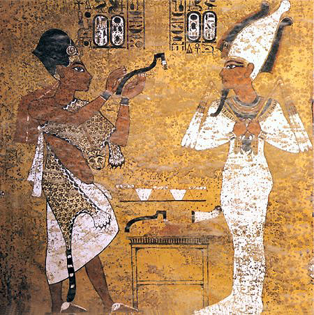Церемония "отверзания уст". Гробница Тутанхамона. Каирский музей 