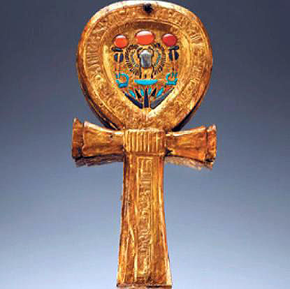 Золотой знак Анкх. Гробница Тутанхамона. Каирский музей .