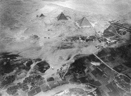 Пирамиды Гизы. Фото с воздушного шара 1904 год