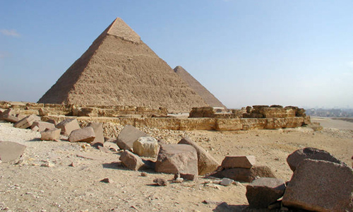 Вид на южную сторону пирамиды Хефрена.