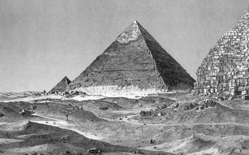 Изображение начала девятнадцатого века. Пирамида Хефрена.