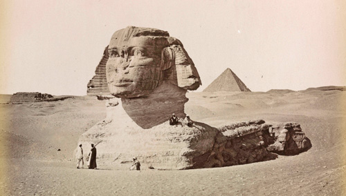 Henri Bechard (active 1870s & 80s); 'Le Sphinx Armachis, Caire' (The Sphinx Armachis, Cairo), about 1880; Albumen print; 21 x 27cm.