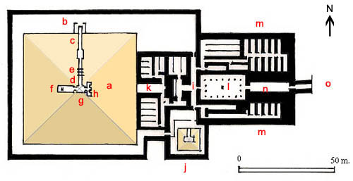 План пирамиды и заупокойного комплекса Униса.