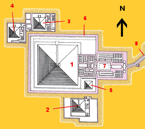 План заупокойного комплекса пирамиды Пепи II. Реконструкция выполнена Лоэром.