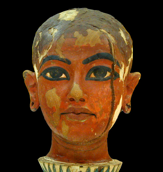 Голова Тутанхамона, появляющаяся из цветка лотоса. Гробница Тутанхамона.